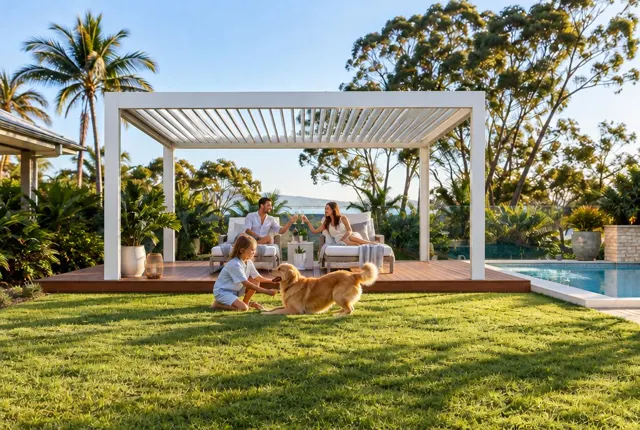Holidays at home under the patio
